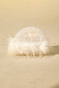 Ostrich Feather Beaded Handle Clutch