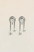 Teardrop Pearl Rhinestone Drop Earrings