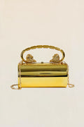 Metal Lion Head Handle Clutch