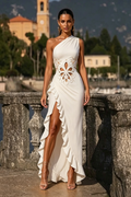 Nala White Off-Shoulder Ruffle Dress