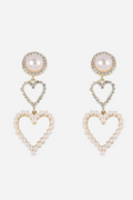 Pearl Looped Heart Earrings