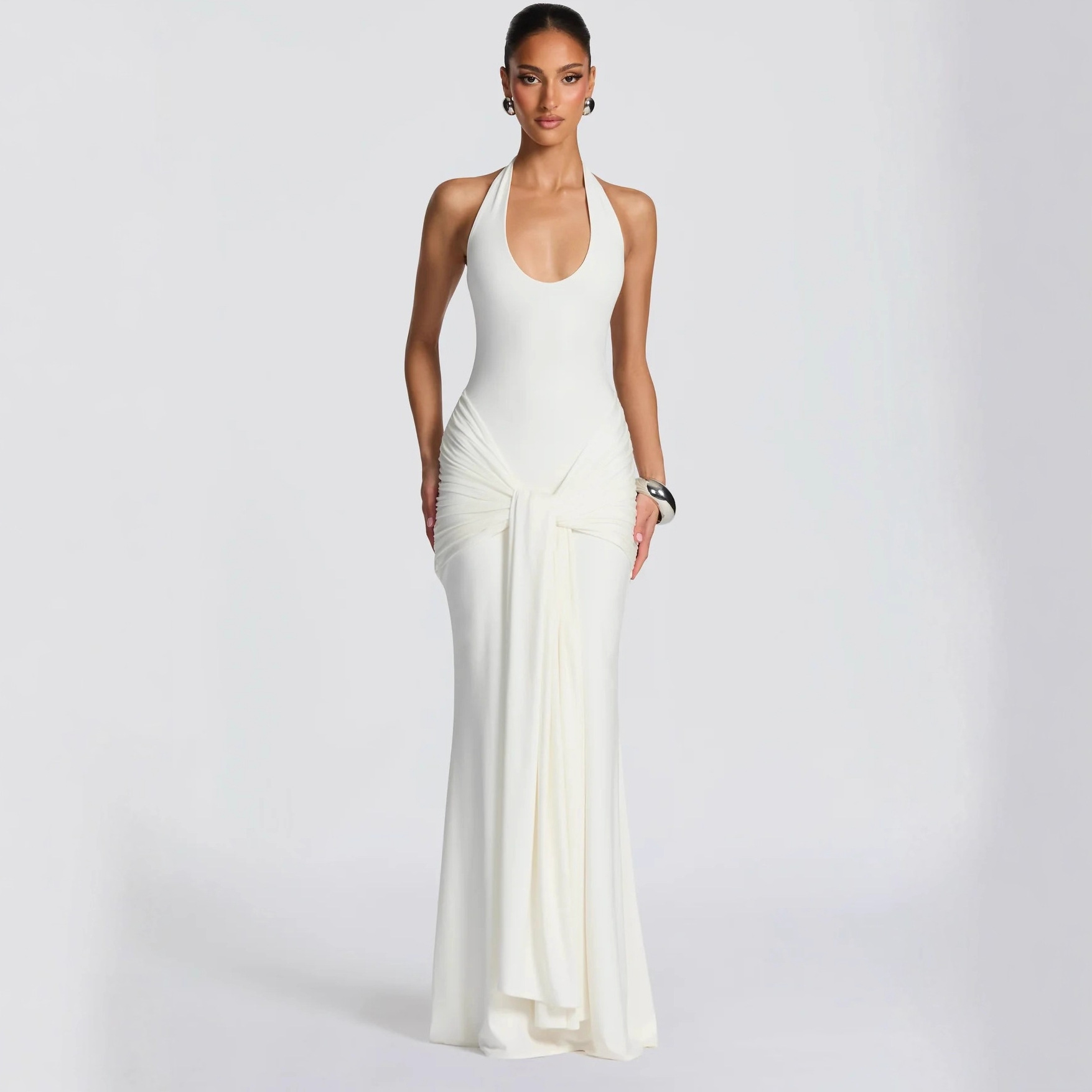 Araceli a fitted and flared long dress