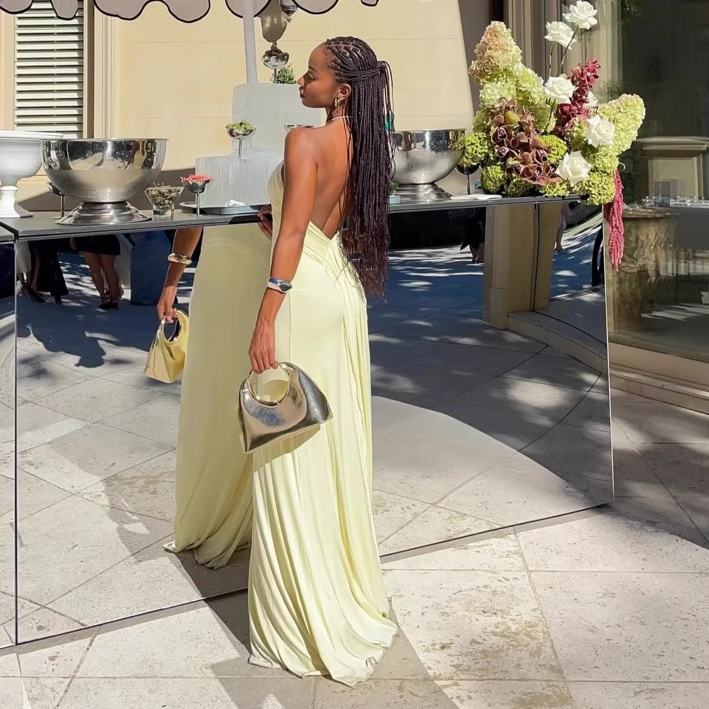 Angelina strappy fitted long dress