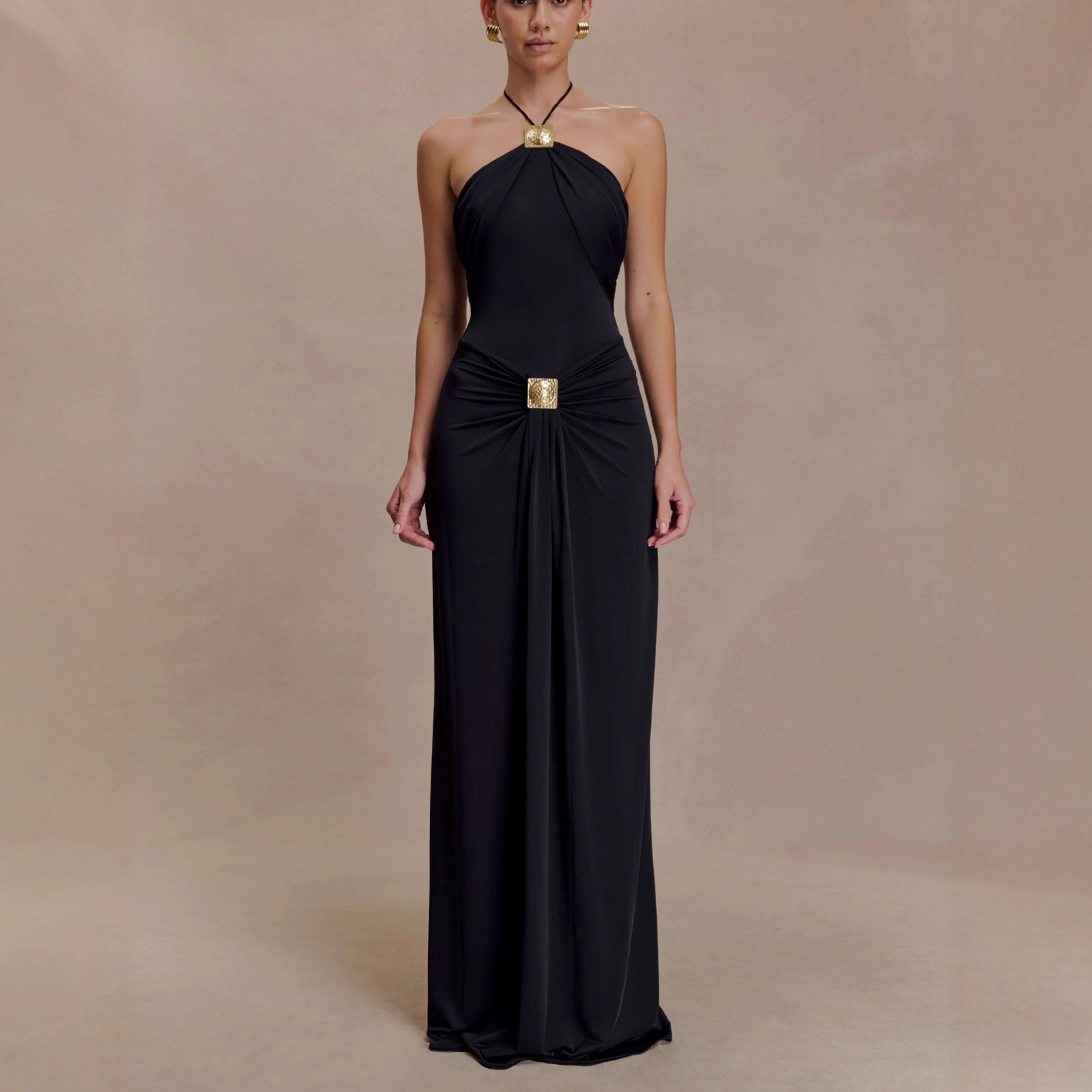 Emily strappy fitted long dress