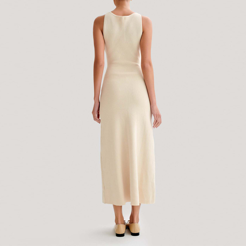 Ruby metallic fastening slim-fit long dress