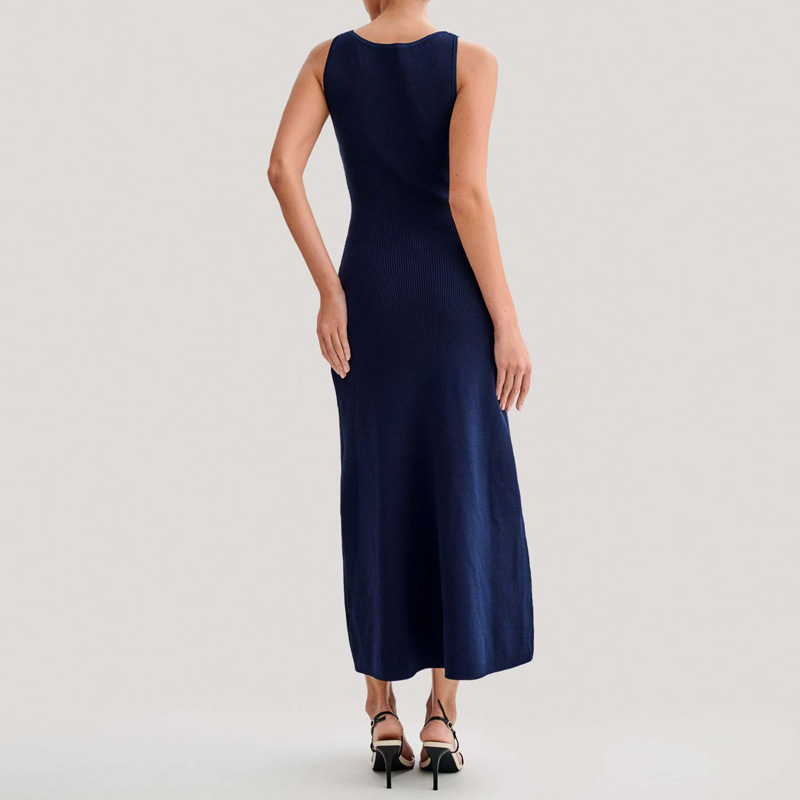 Ruby metallic fastening slim-fit long dress