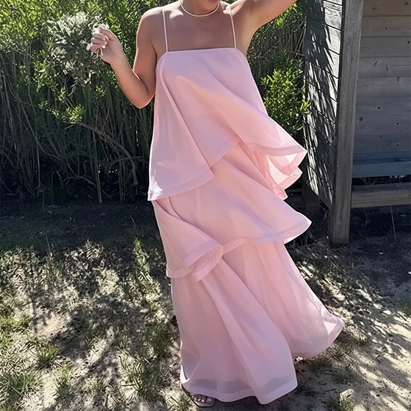 Aurelia pink French-style halter dress