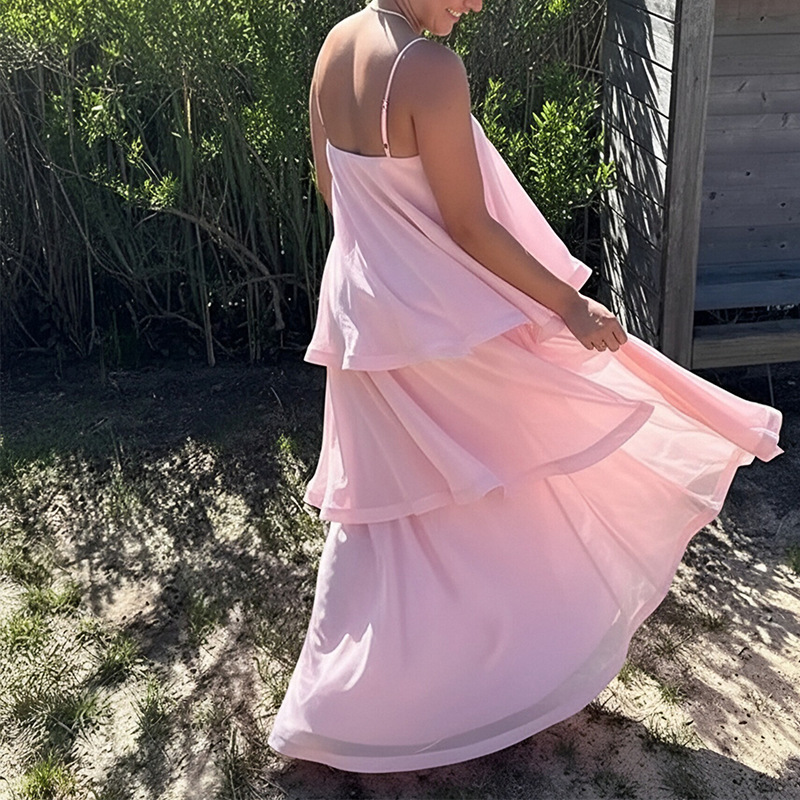 Aurelia pink French-style halter dress