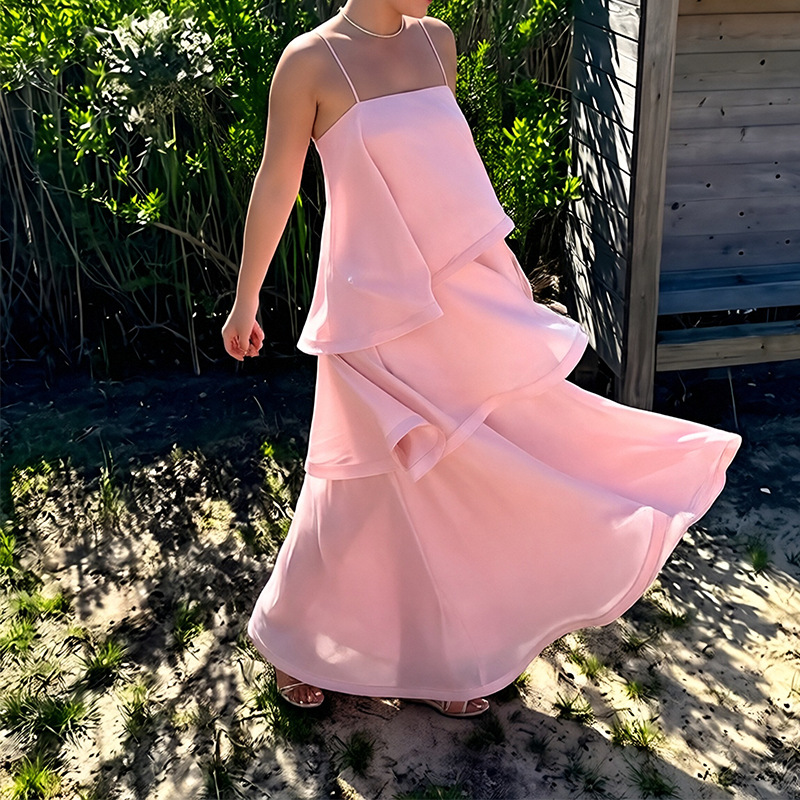 Aurelia pink French-style halter dress