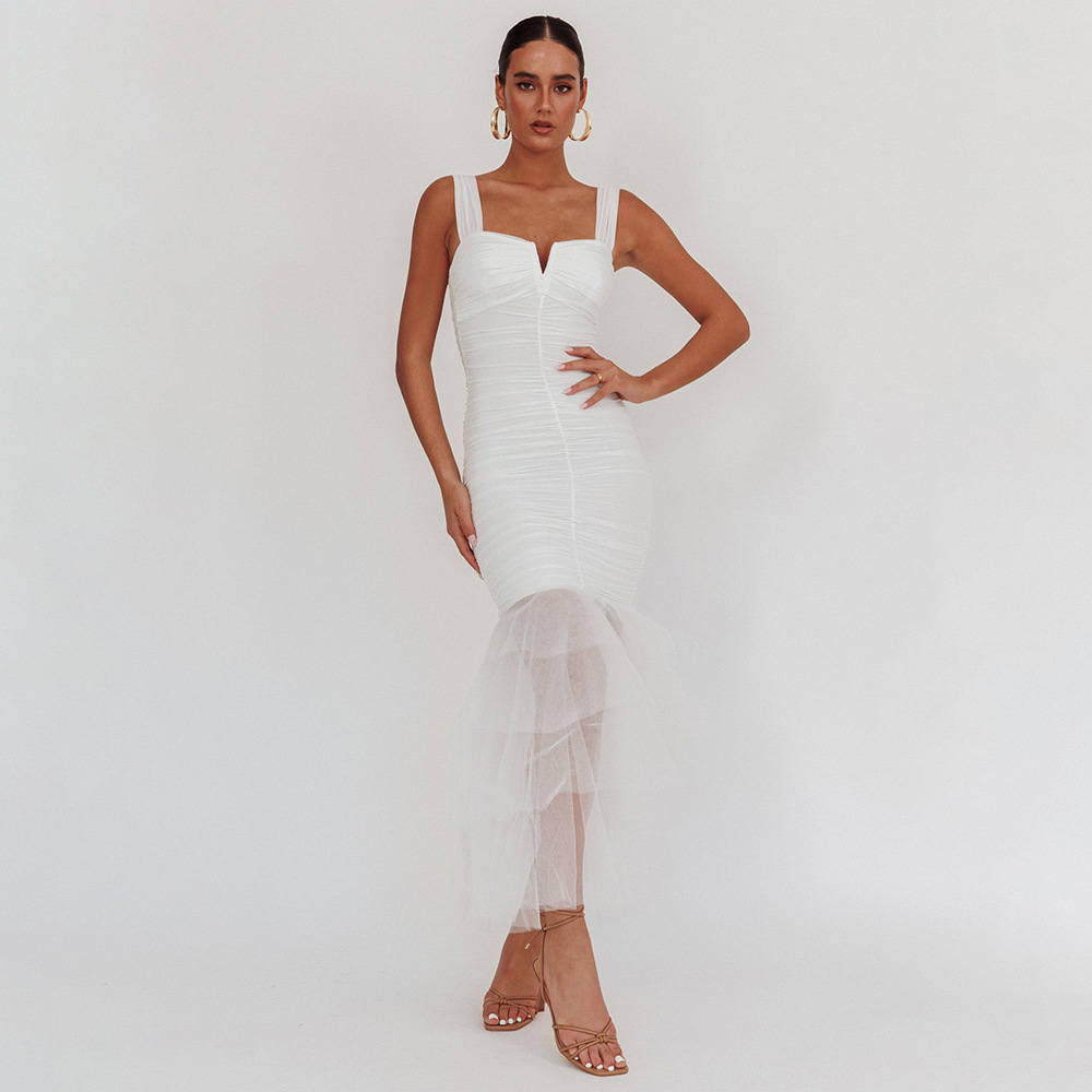 Adela Net-Silk Maxi Dress