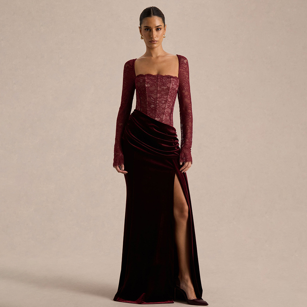 Adelina Long-Sleeved Lace Dress