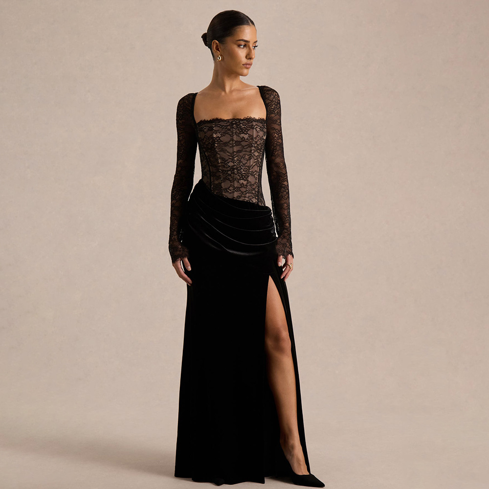 Adelina Long-Sleeved Lace Dress