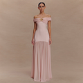 Emma Off-The-Shoulder Maxi Dress In Pink