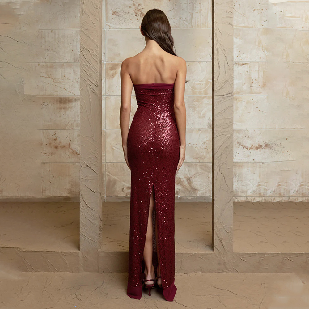 Isla Strapless Figure-Hugging Sequined Dress