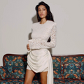 Alana Lace Long Sleeve Halter Neck Mini Dress