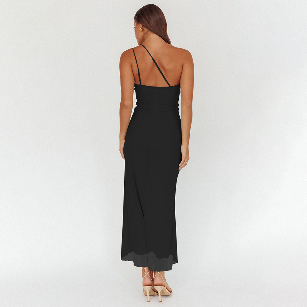 Anika One Shoulder Slit Midi Dress