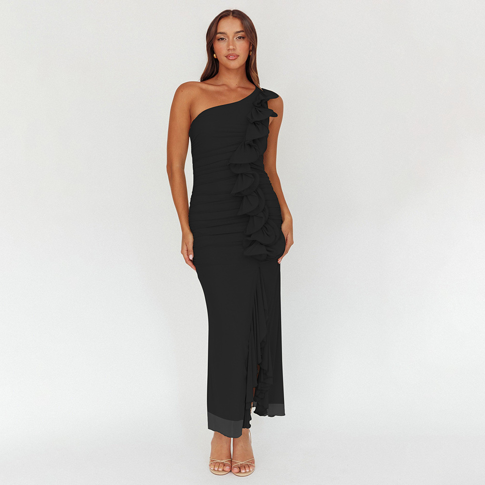 Anika One Shoulder Slit Midi Dress