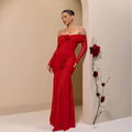 Aliyah Off-The-Shoulder Ruched Fitted Dress