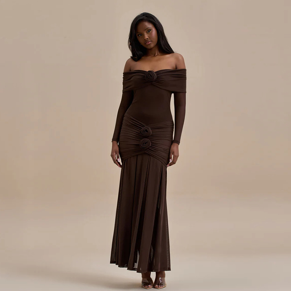Aliyah Off-The-Shoulder Ruched Fitted Dress