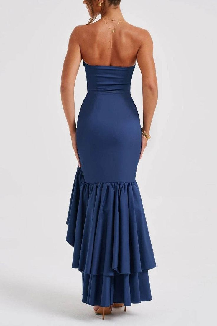 Aileen Strapless Ruffled Maxi Dress