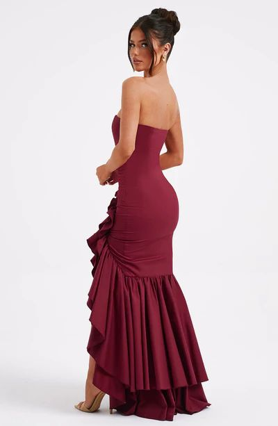 Aileen Strapless Ruffled Maxi Dress