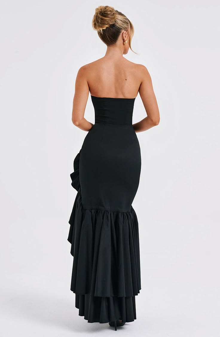 Aileen Strapless Ruffled Maxi Dress