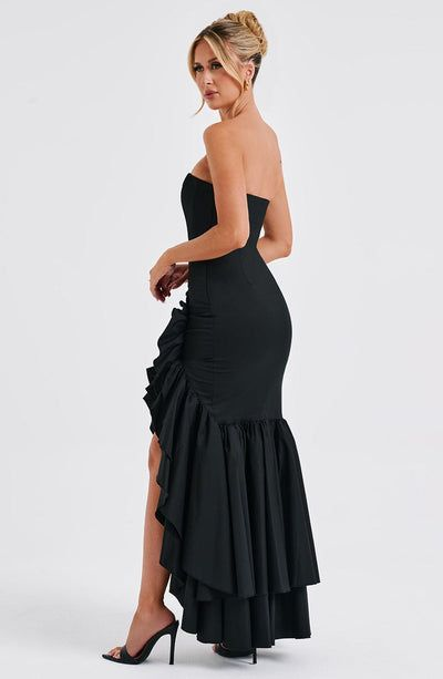 Aileen Strapless Ruffled Maxi Dress