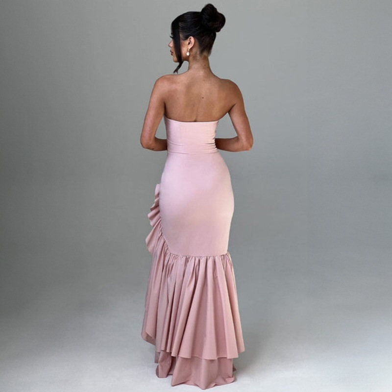 Aileen Strapless Ruffled Maxi Dress