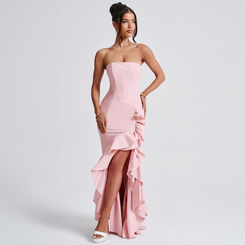 Aileen Strapless Ruffled Maxi Dress