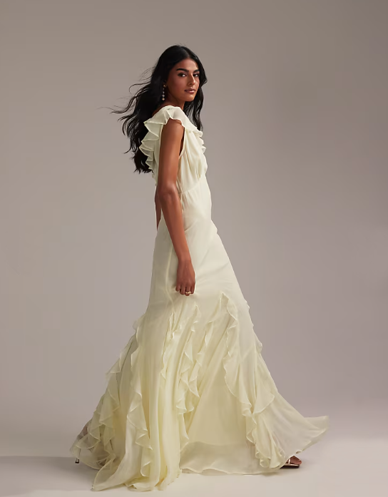 Nova Spliced Ruffled Slim Maxi Dress