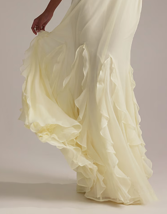 Nova Spliced Ruffled Slim Maxi Dress