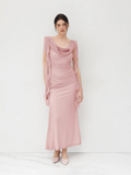 Ariadne Spliced Ruffled Slim Mesh Maxi Dress