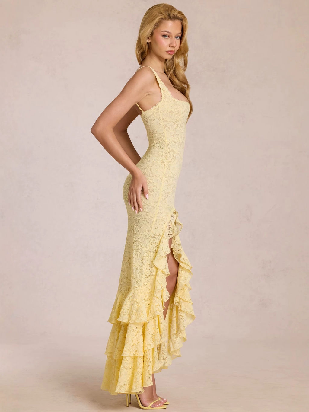Alora Cami Lace Split Maxi Dress
