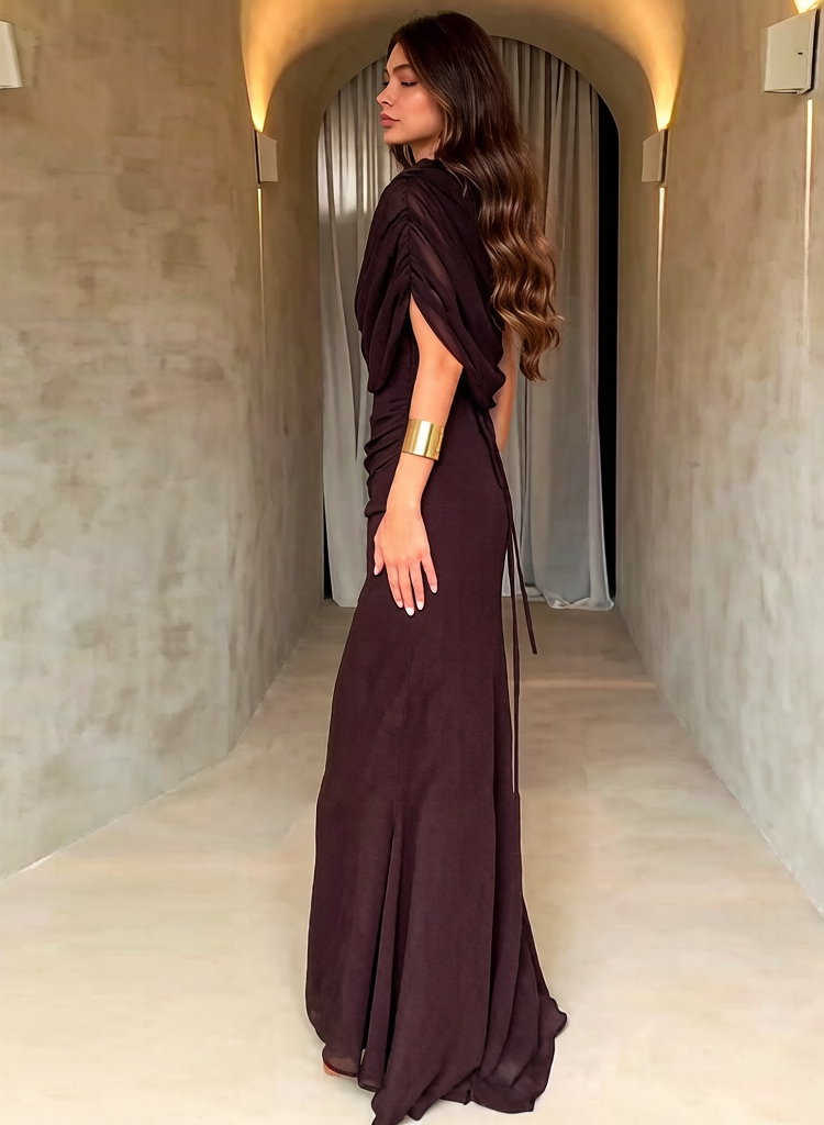 Anaya Elegant Sleeveless Ruched Maxi Dress
