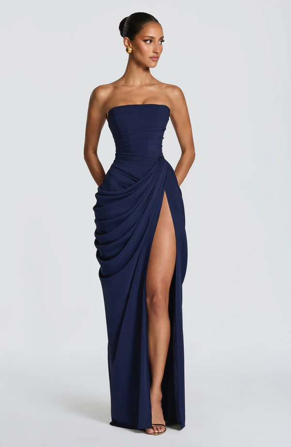 Alissa Strapless Split Backless Maxi Dress