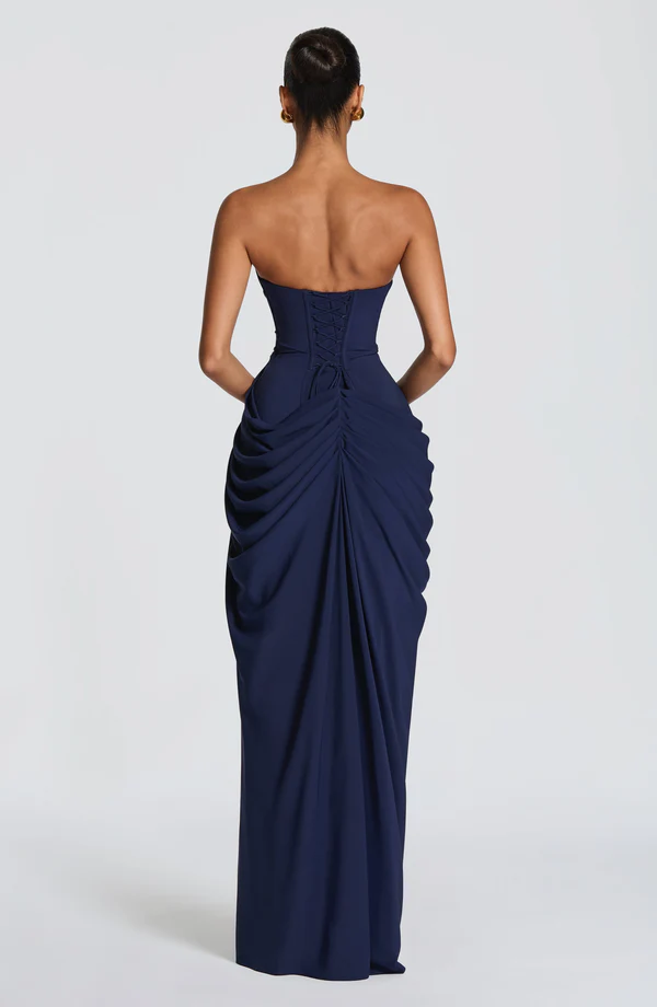 Alissa Strapless Split Backless Maxi Dress