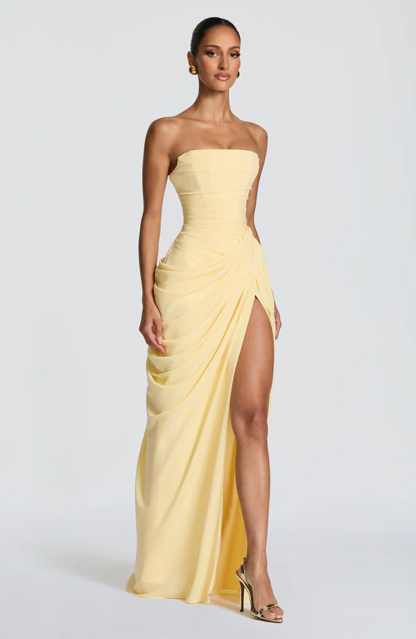 Alissa Strapless Split Backless Maxi Dress