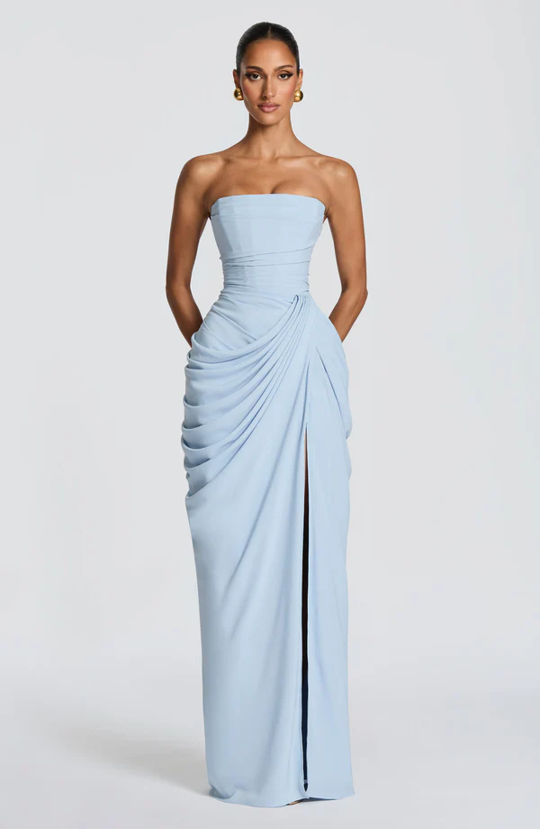 Alissa Strapless Split Backless Maxi Dress