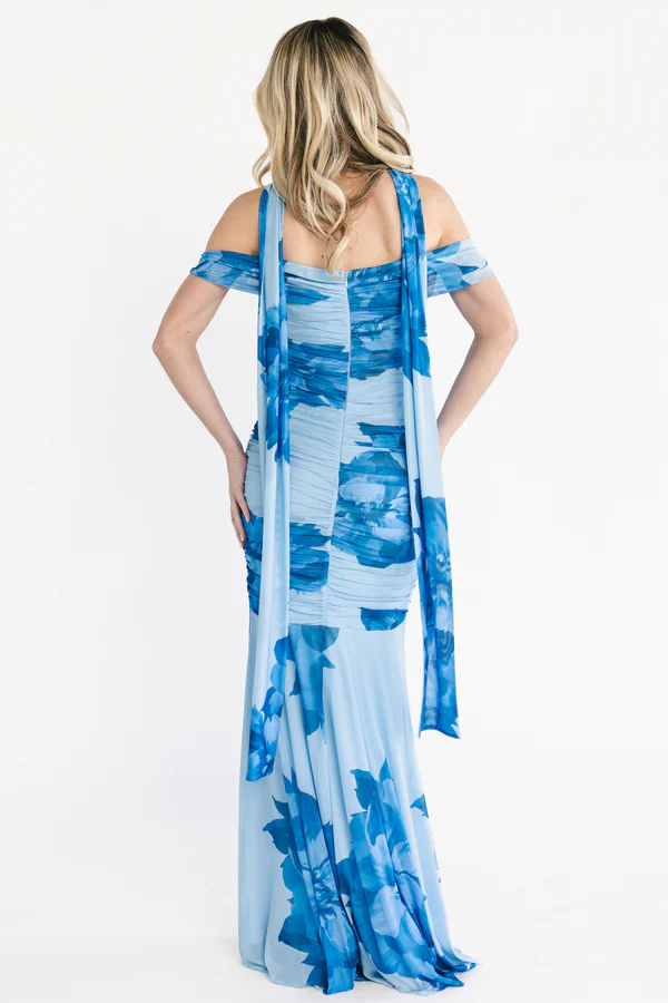 Anabella Off-The-Shoulder Slim Maxi Dress