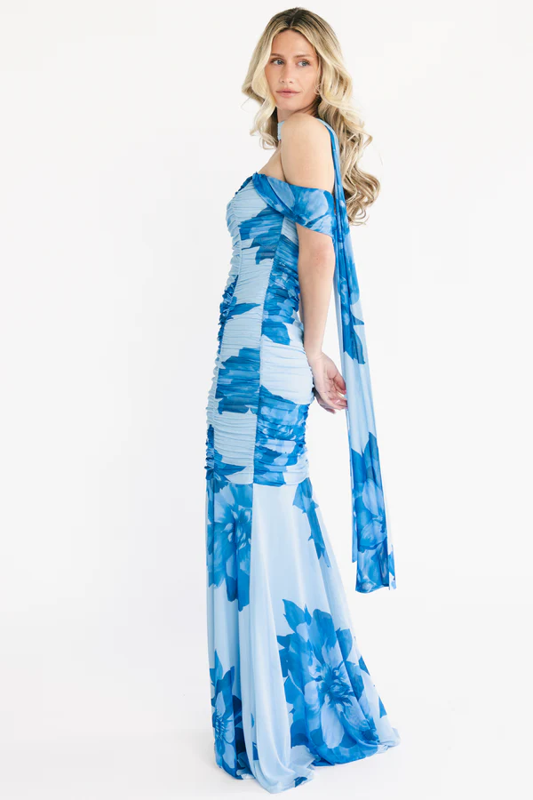 Anabella Off-The-Shoulder Slim Maxi Dress