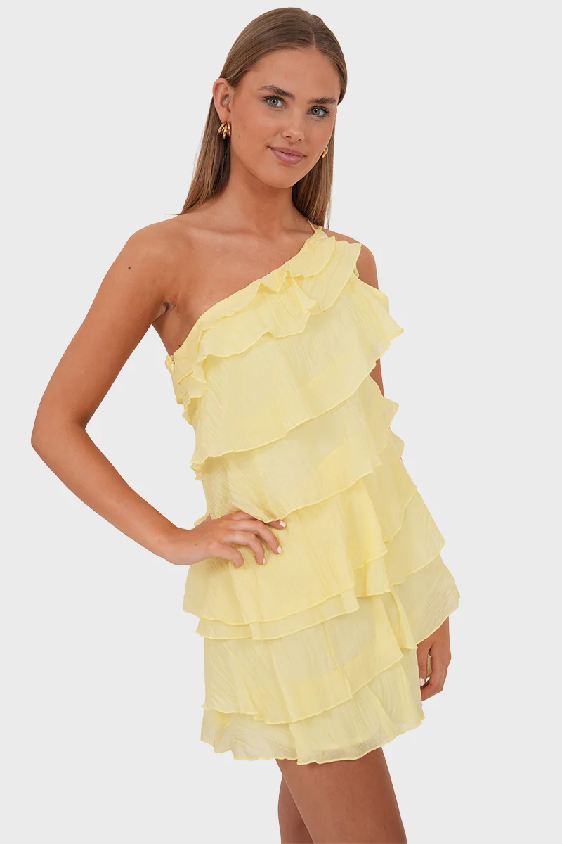 Amira One-shoulder irregular design mini dress