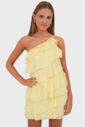 Amira One-shoulder irregular design mini dress