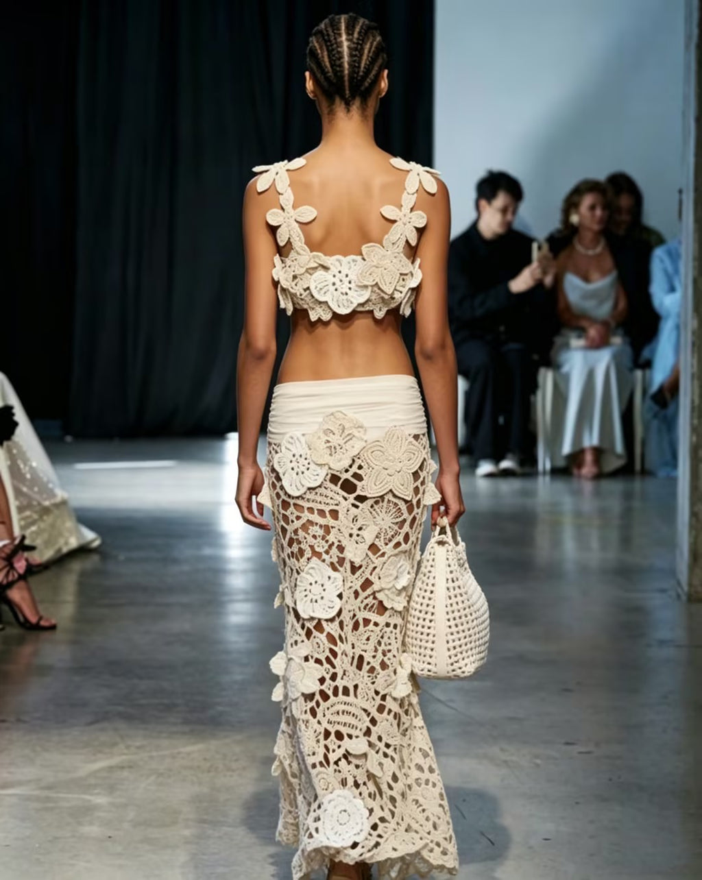 Seraphina Floral Crochet Two-Piece Beach Dress