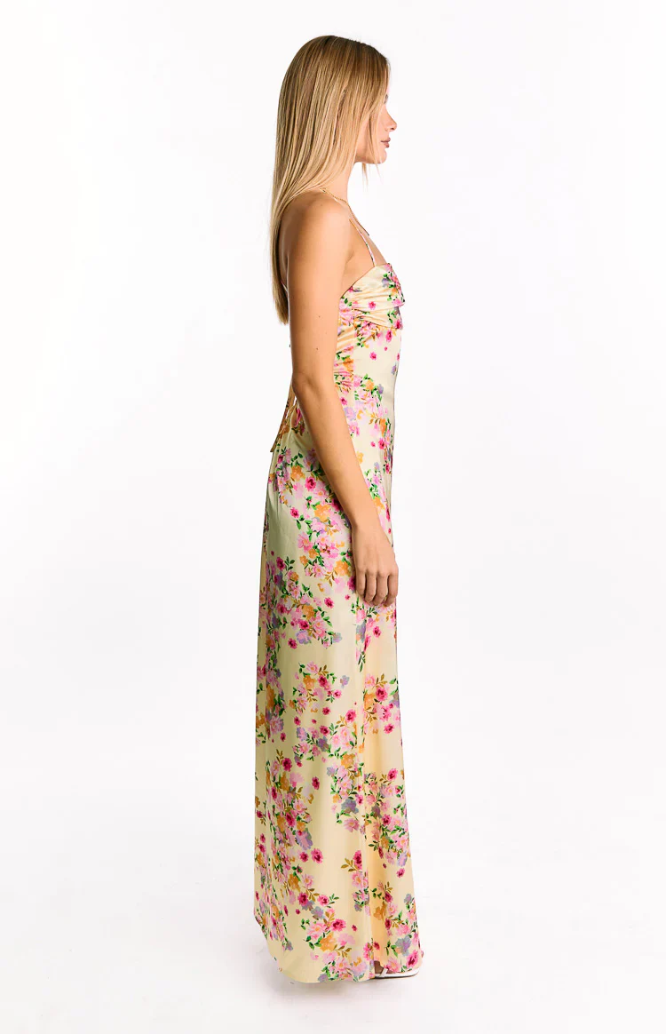 Everly Cami Print Waist-Cinched Maxi Dress