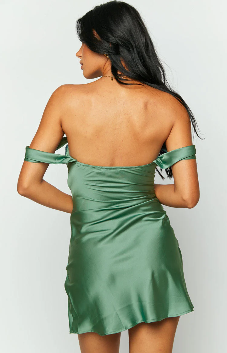 Annabel Off-shoulder Waist-Cinched Elegant Mini Dress