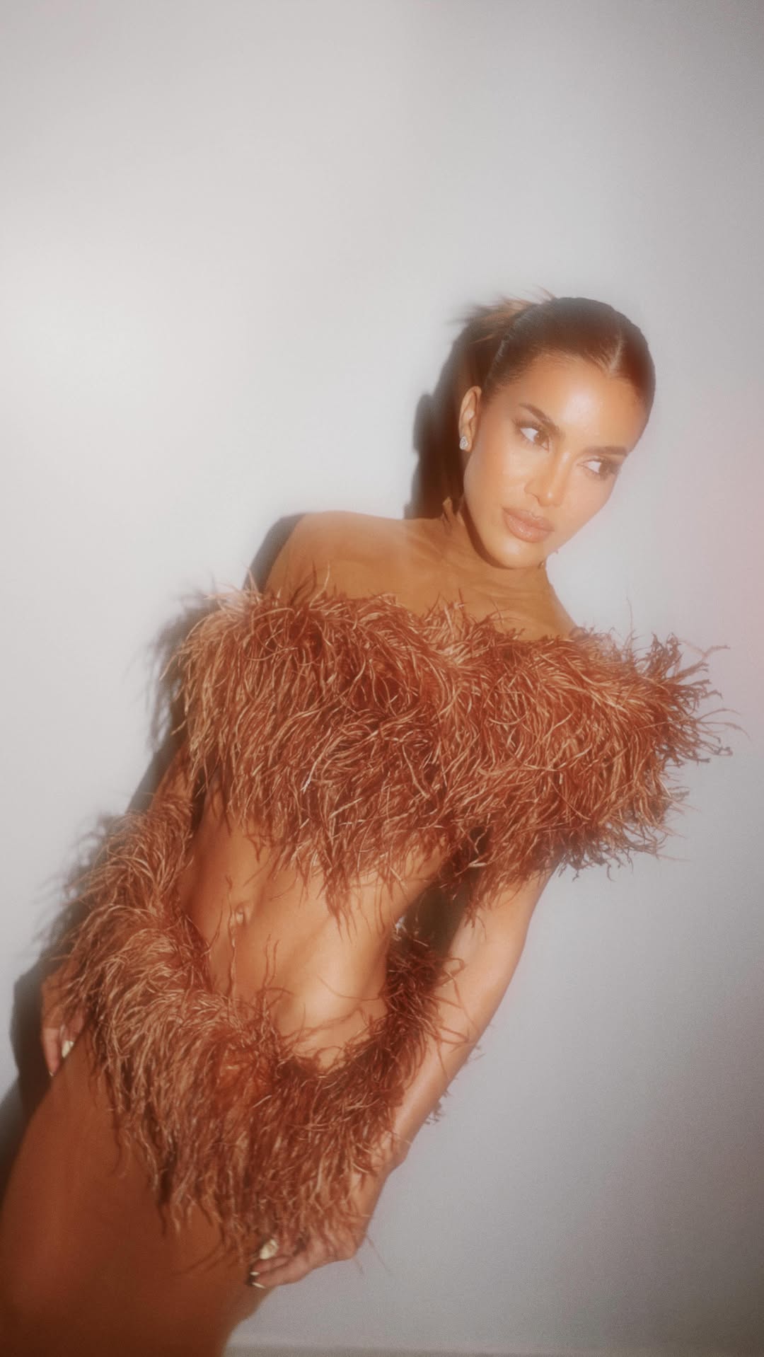 Trinity Feather-Trimmed Strapless Evening Set