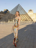 Liora Baroque Corset Two-Piece Maxi Dress