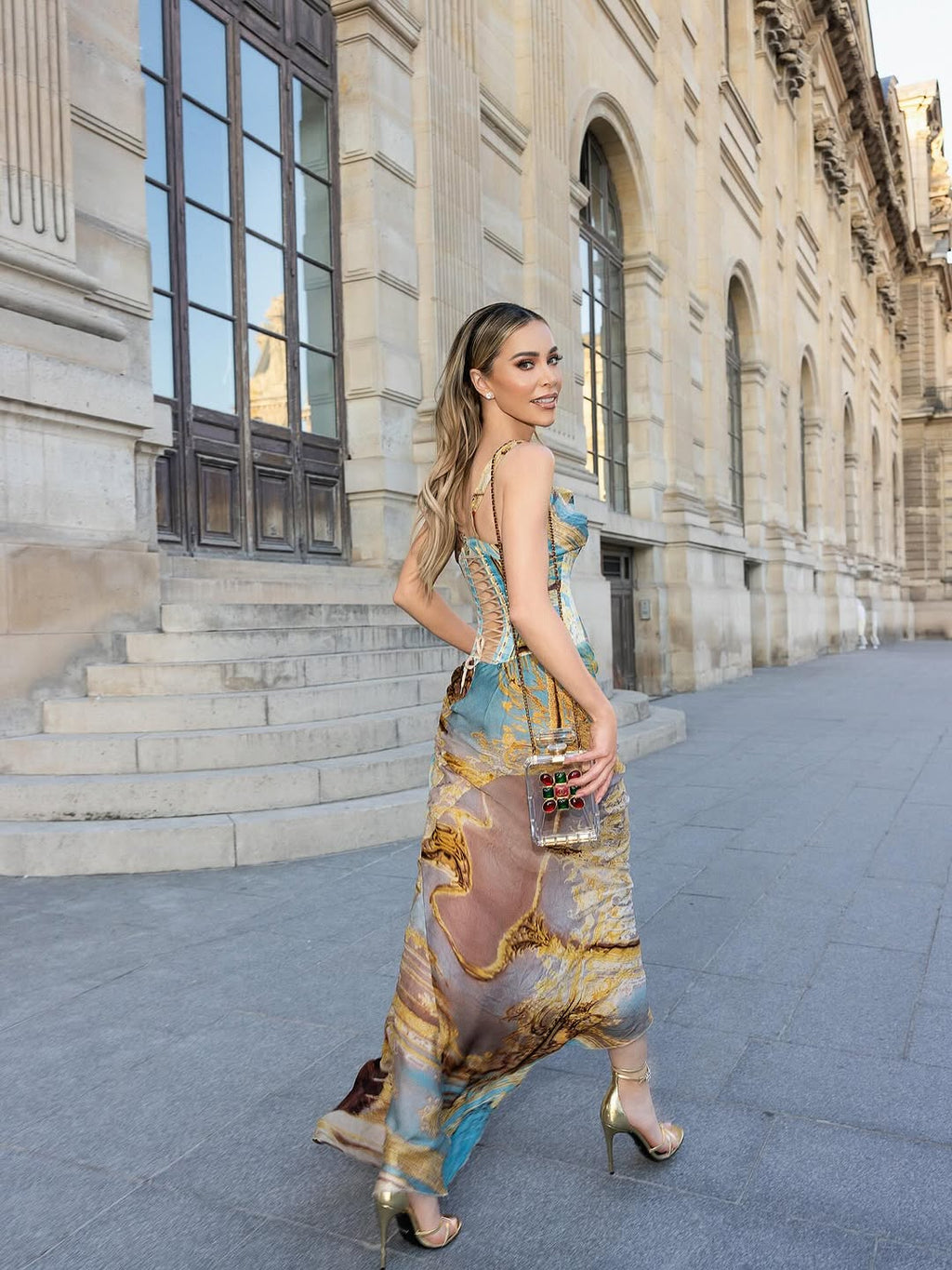 Liora Baroque Corset Two-Piece Maxi Dress