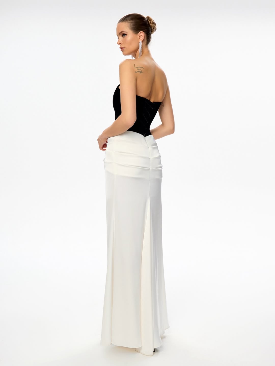 Arya Strapless Waist-Cinched Maxi Dress