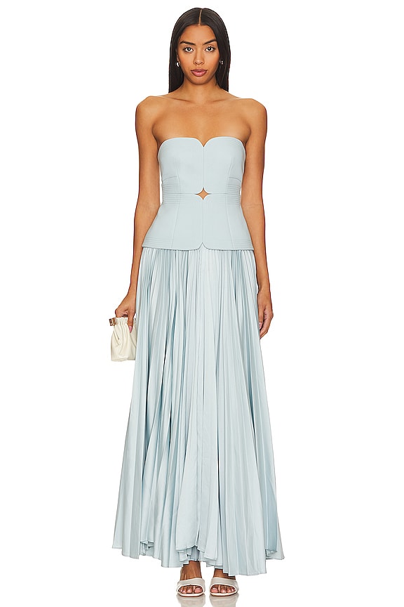 Iris Sky Blue Pleated Two-Piece Dress